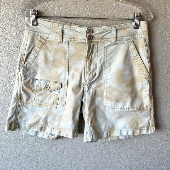 Anthropologie 5 pocket, light blue and tan dyed shorts - Picture 1 of 10